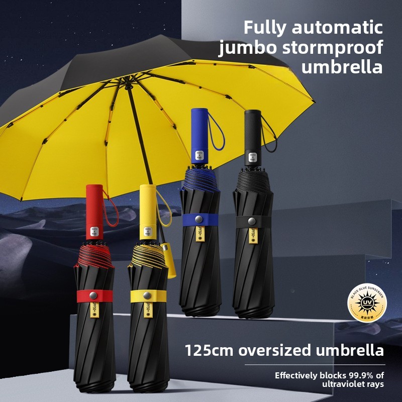 Golf Umbrella Large - 125CM Dreifach Faltbarer Doppellagiger Doppelkiel Übergroßer