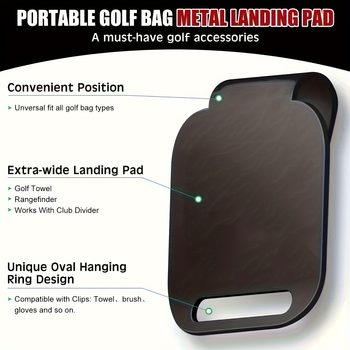 Golf Rangefinder - Magnetischer Golftaschen-Landeplatz (9 x 8 cm)